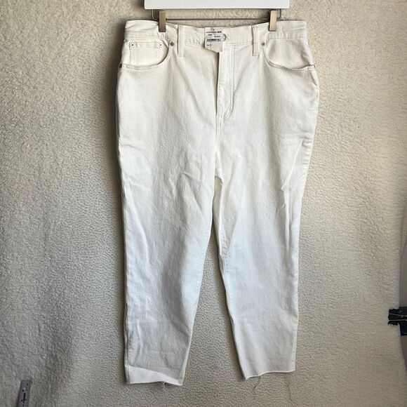 Madewell The Mom Jean Womens Size 32 Tile White‎ Denim - Picture 1 of 10
